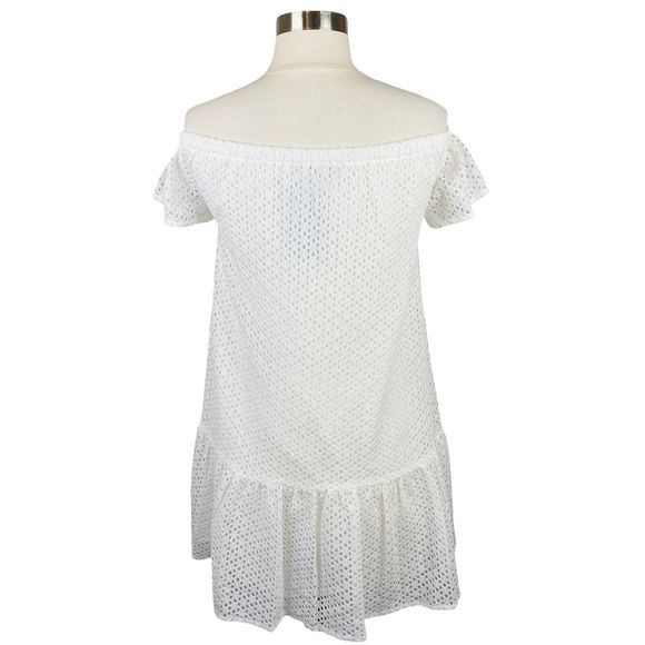 Central Park West x REVOLVE Bristol White Eyelet Mini Dress - Size Medium - Picture 3 of 5
